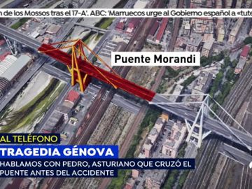 El testimonio de Pedro, un asturiano que cruzó el puente antes del derrumbe en Génova El testimonio de Pedro, un asturiano que cruzó el puente antes del derrumbe en Génova