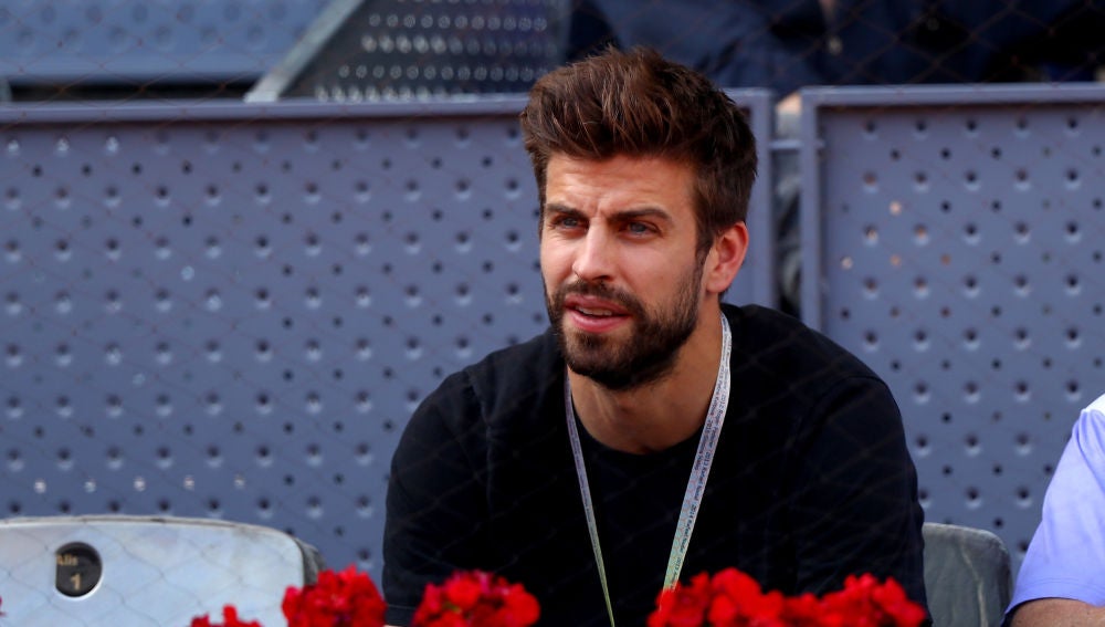 Gerard Piqué, presenciando el Mutua Madrid Open de tenis