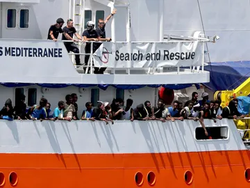 El barco Aquarius en el puerto maltés de La Valeta El barco Aquarius en el puerto maltés de La Valeta