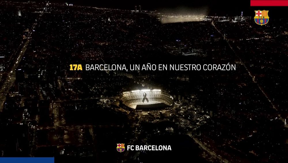 El Barça homenajea a las víctimas del 17A