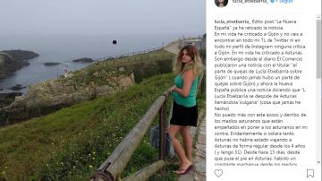 Lucia Extebarría en Instagram