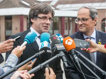 Carles Puigdemont y el presidente de la Generalitat, Quim Torra Carles Puigdemont y el presidente de la Generalitat, Quim Torra