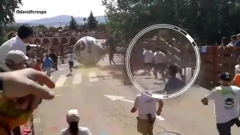 Secretario de la Asociación 'Boloencierro' de Mataelpino: ""Es igual que los San Fermines, esto tiene su riesgo" Secretario de la Asociación 'Boloencierro' de Mataelpino: ""Es igual que los San Fermines, esto tiene su riesgo"