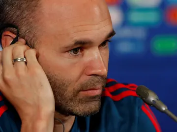Andrés Iniesta en rueda de prensa Andrés Iniesta en rueda de prensa