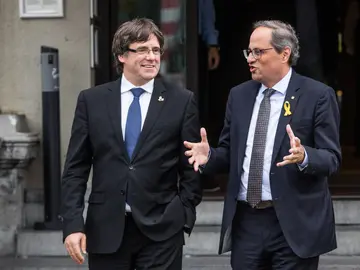 El president Quim Torra junto al expresident Carles Puigdemont El president Quim Torra junto al expresident Carles Puigdemont