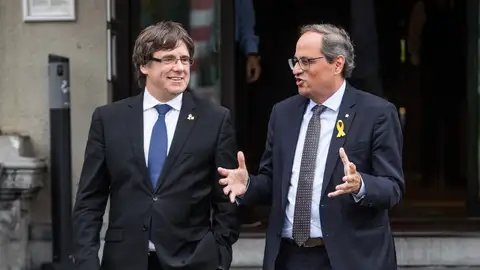 El president Quim Torra junto al expresident Carles Puigdemont El president Quim Torra junto al expresident Carles Puigdemont