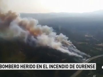 El incendio de Ourense supera las 100 hectáreas afectadas y un agente forestal ha resultado herido