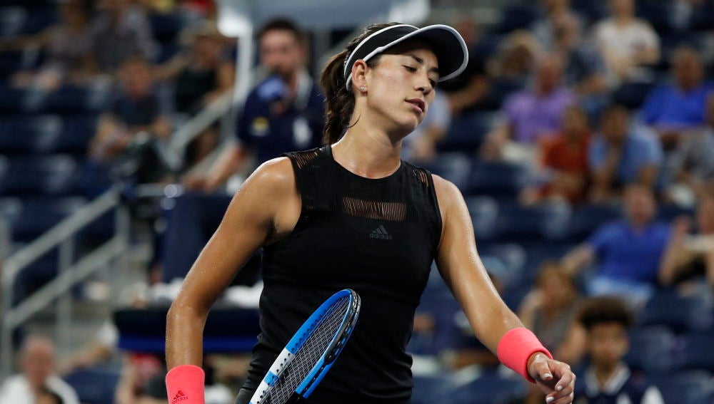 Garbiñe Muguruza en un partido del US open 2018