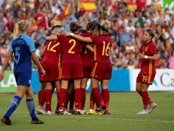 España celebra un gol