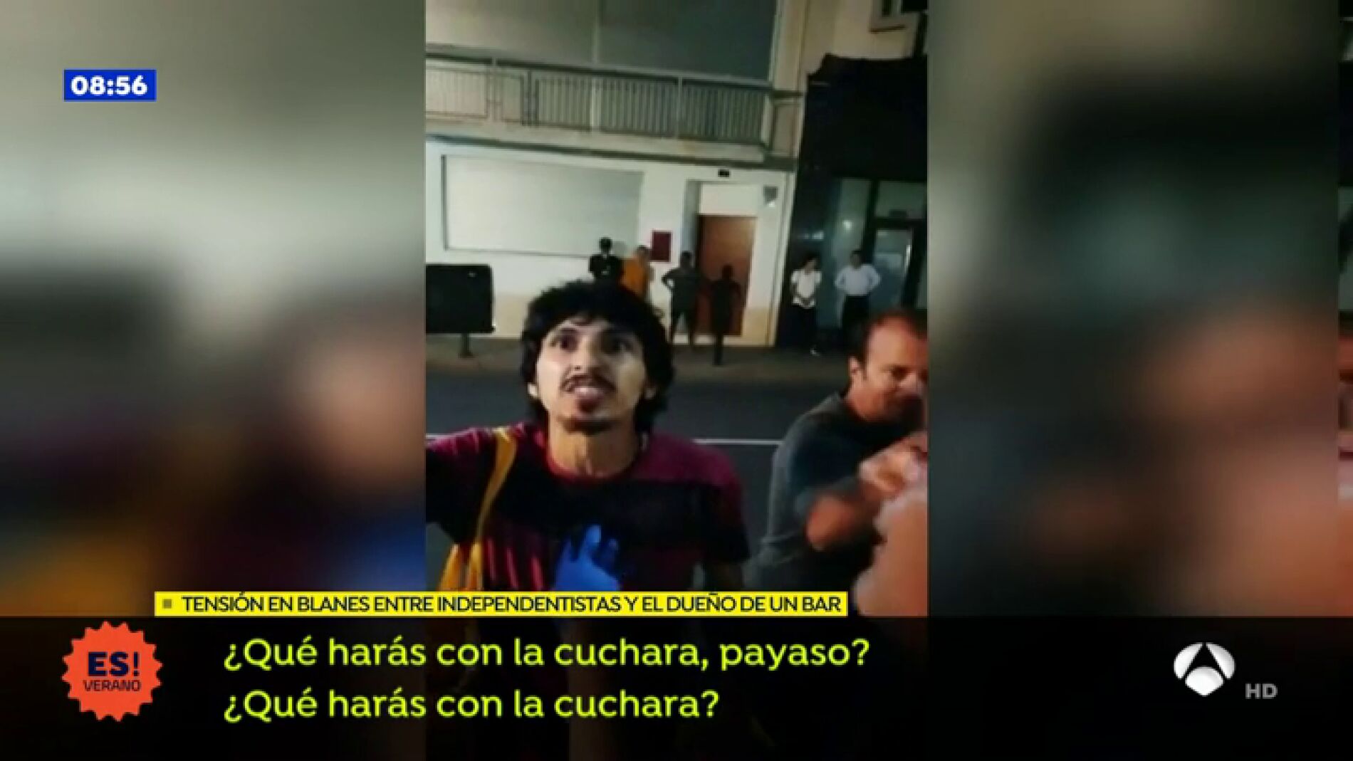 El v&iacute;deo de las amenazas a un empresario de Blanes que se niega a colocar lazos amarillos en su restaurante