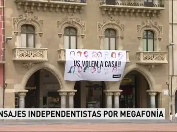 Mensaje proindependentista en la Plaza de Vic Mensaje proindependentista en la Plaza de Vic
