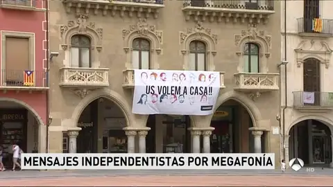 Mensaje proindependentista en la Plaza de Vic Mensaje proindependentista en la Plaza de Vic