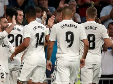 El Real Madrid celebra un gol El Real Madrid celebra un gol