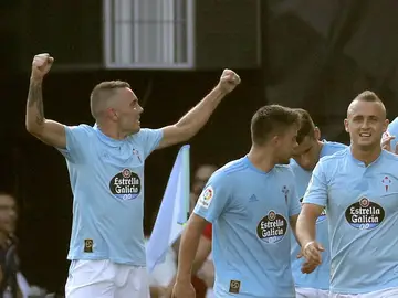 El Celta celebra un gol El Celta celebra un gol