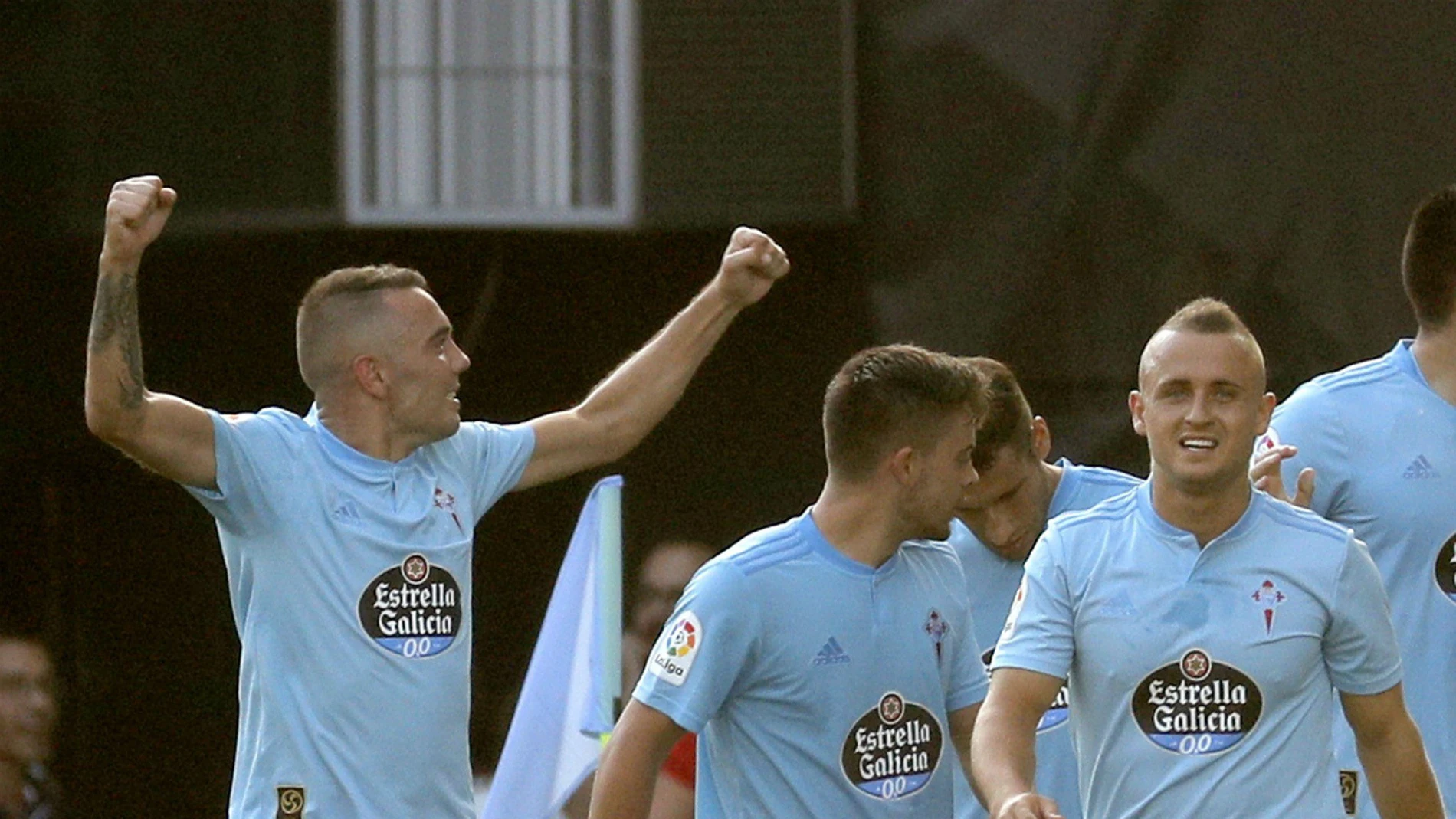 El Celta celebra un gol El Celta celebra un gol