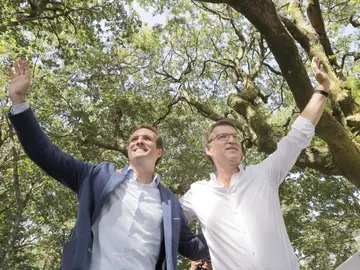 El presidente del Partido Popular, Pablo Casado, y el presidente de la Xunta de Galicia, Alberto Núñez Feijoo El presidente del Partido Popular, Pablo Casado, y el presidente de la Xunta de Galicia, Alberto Núñez Feijoo