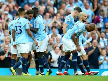 El City celebra un gol El City celebra un gol