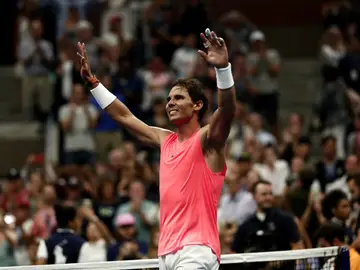 Rafa Nadal celebra una victoria Rafa Nadal celebra una victoria