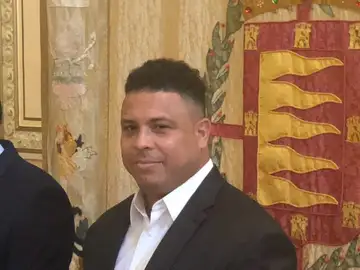 Ronaldo, durante la rueda de prensa Ronaldo, durante la rueda de prensa