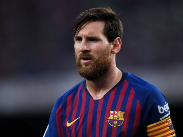 Leo Messi en un partido de liga