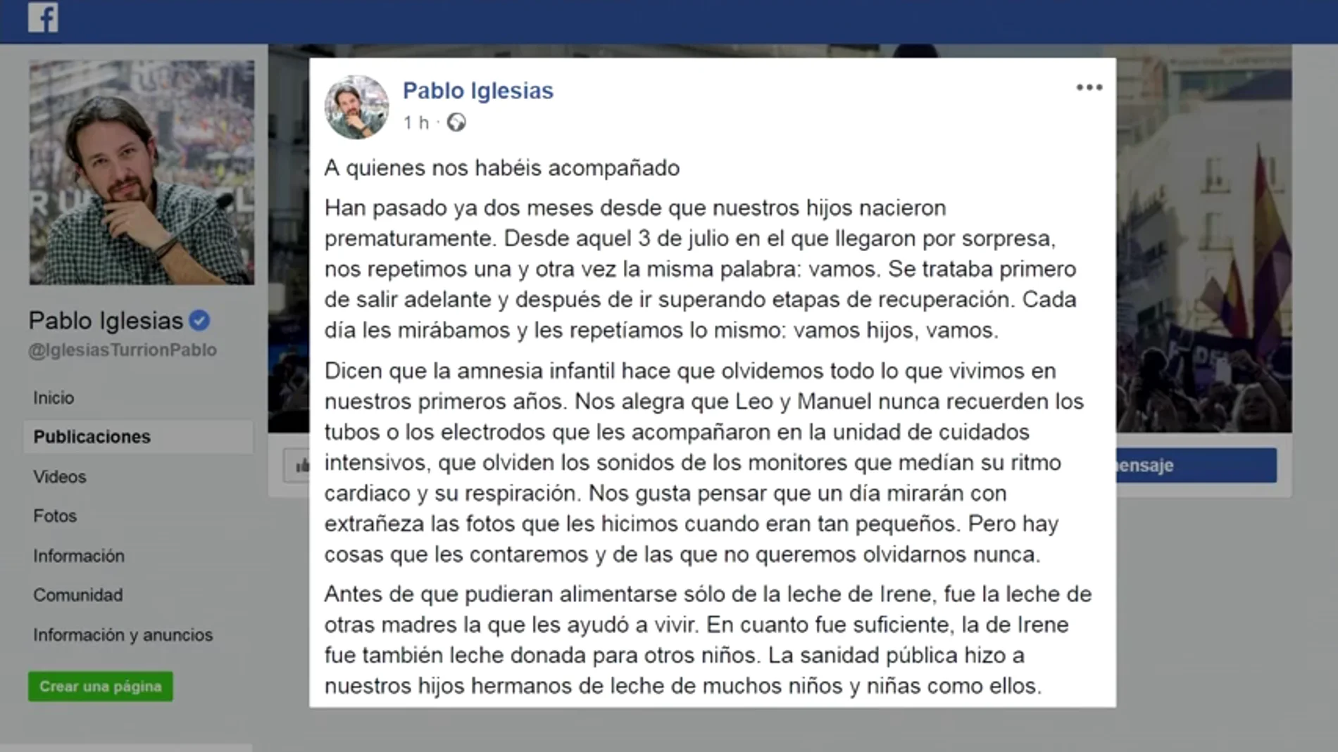 Iglesias y Montero agradecen a los que les han "acompañado" en la recuperación de sus hijos: "Todo ha sido posible gracias a los profesionales de la sanidad pública y al apoyo de nuestra gente" Iglesias y Montero agradecen a los que les han "acompañado" en la recuperación de sus hijos: "Todo ha sido posible gracias a los profesionales de la sanidad pública y al apoyo de nuestra gente"