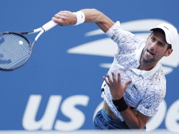 Djokovic, durante el partido en el US Open