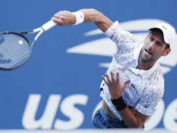 Djokovic, durante el partido en el US Open Djokovic, durante el partido en el US Open