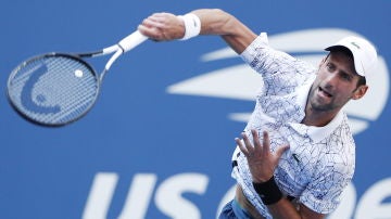 Djokovic, durante el partido en el US Open