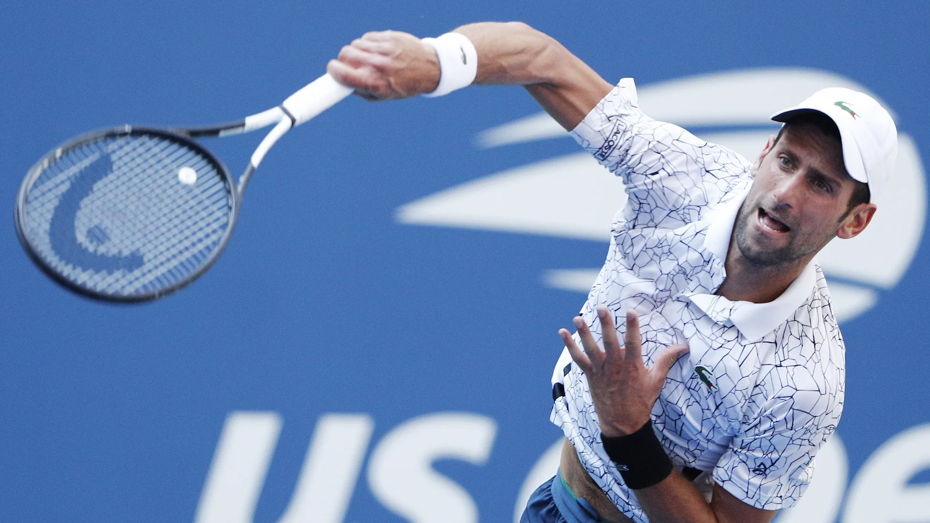 Djokovic, durante el partido en el US Open Djokovic, durante el partido en el US Open