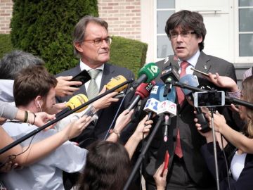 Artur Mas y Carles Puigdemont ante los medios de comunicación