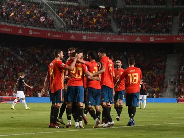 La selección española celebra un gol La selección española celebra un gol