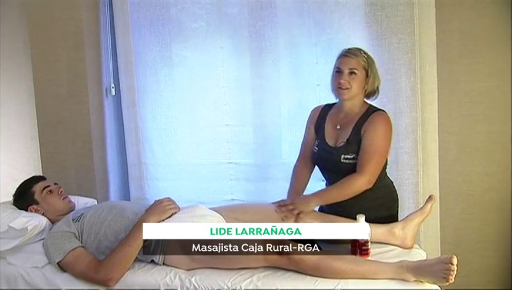 Lide Larrañaga, masajista de Caja-Rural-RGA: "Todo el mundo se piensa que soy una azafata y yo digo: 'no, que soy del equipo'"