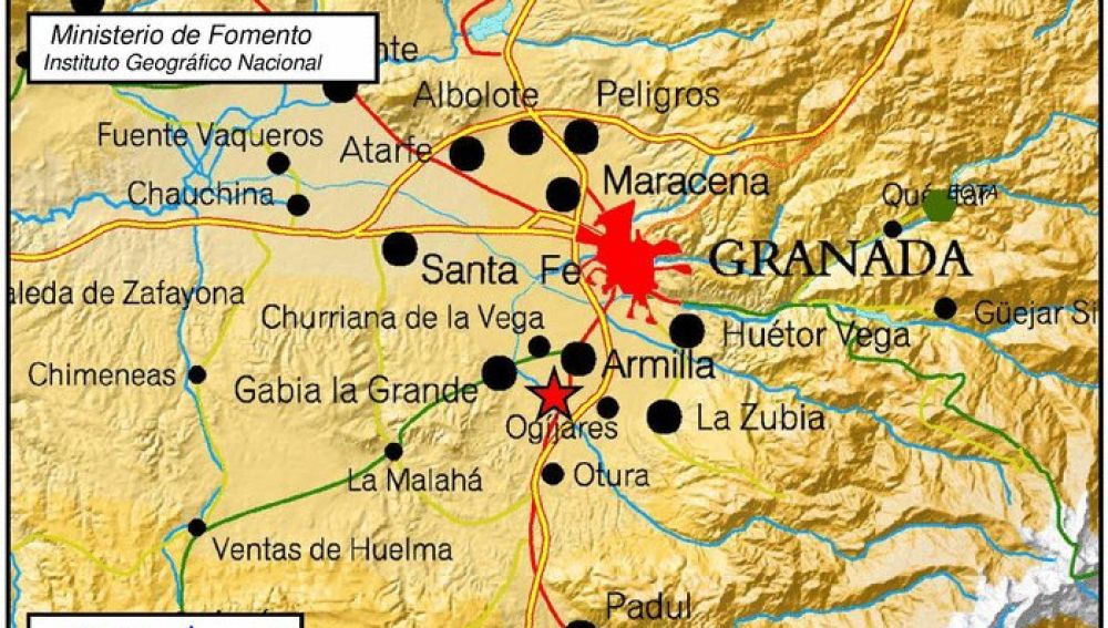 Zona donde ha tenido lugar el terremoto