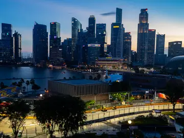 El trazado de Marina Bay, en Singapur El trazado de Marina Bay, en Singapur