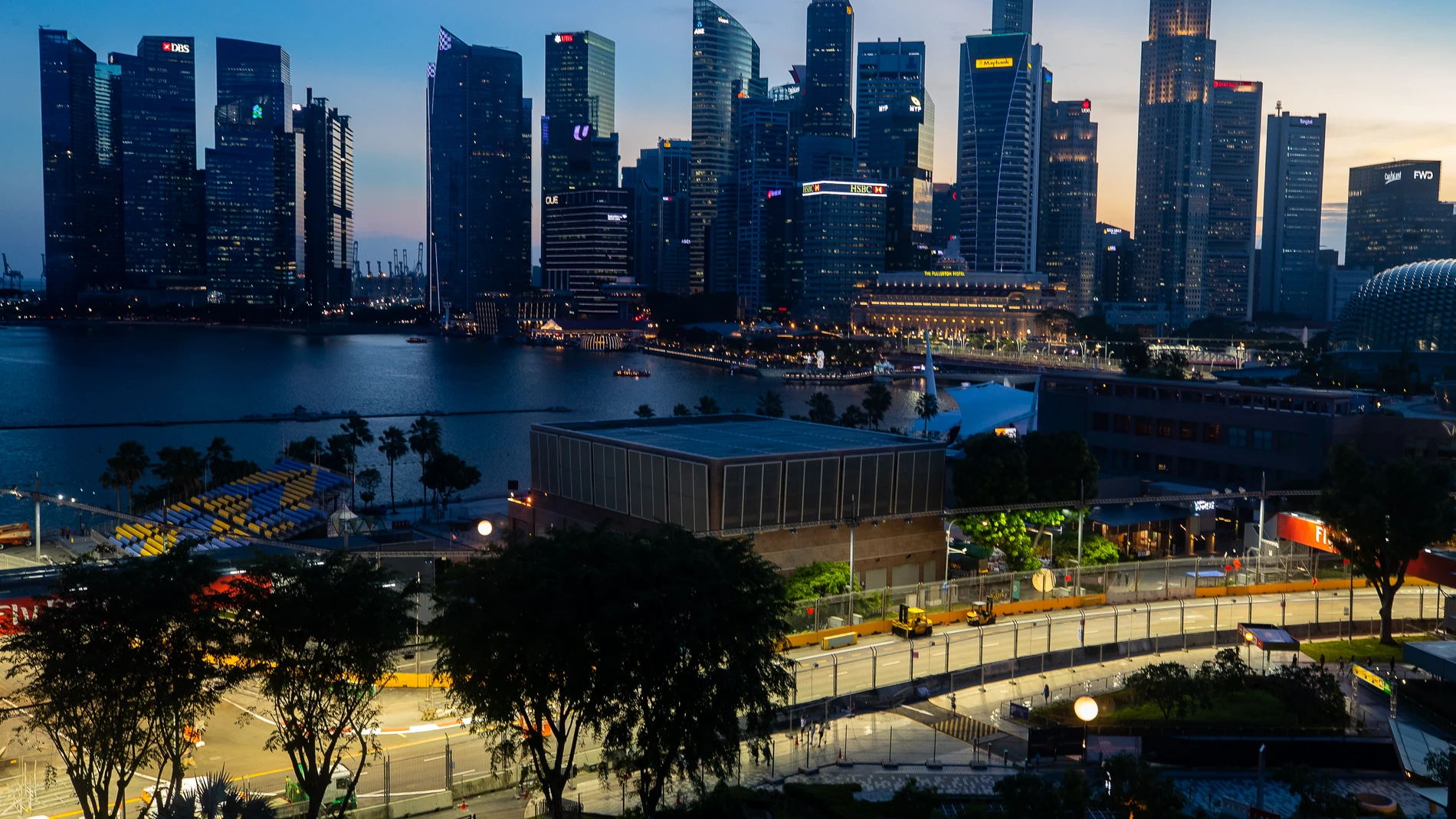 El trazado de Marina Bay, en Singapur El trazado de Marina Bay, en Singapur