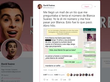 Pide el número de Blanca Suárez y el troleo que recibe es épico Pide el número de Blanca Suárez y el troleo que recibe es épico