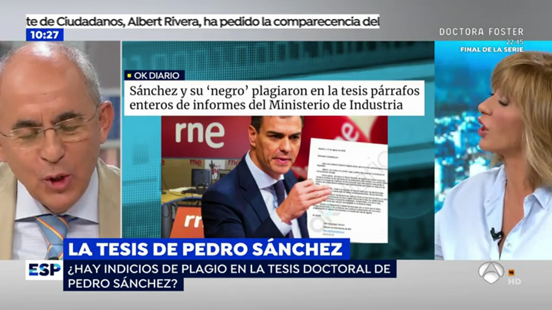 Susanna Griso comunica en directo al director de 'El Mundo' una querella por la noticia sobre el plagio de Pedro Sánchez