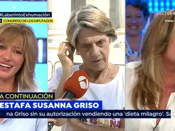 Susanna Griso estalla ante la 'mujer más franquista de España': "Llevamos un programa un poco complicado, madrugo mucho y me encuentro con esto" Susanna Griso estalla ante la 'mujer más franquista de España': "Llevamos un programa un poco complicado, madrugo mucho y me encuentro con esto"