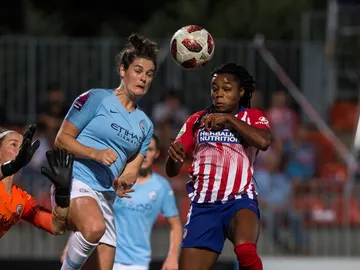 Momento del partido entre el Atlético de Madrid y el Manchester City Momento del partido entre el Atlético de Madrid y el Manchester City