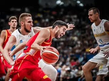 Momento del partido entre Ucrania y España Momento del partido entre Ucrania y España