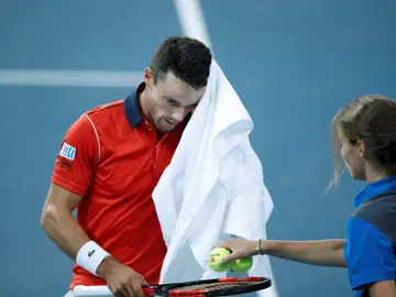 Roberto Bautista, durante su partido contra Pouille Roberto Bautista, durante su partido contra Pouille
