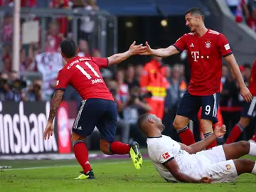 James celebra su gol contra el Leverkusen James celebra su gol contra el Leverkusen