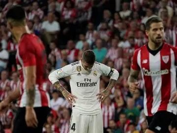 Sergio Ramos, cabizbajo ante el Athletic Sergio Ramos, cabizbajo ante el Athletic