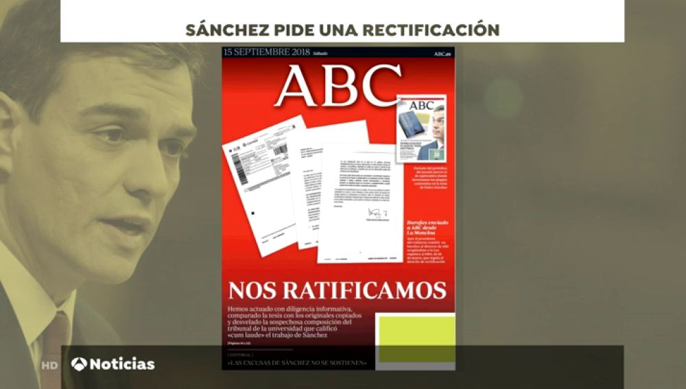Pedro Sánchez no descarta iniciar medidas legales contra los medios que le acusaron de plagio