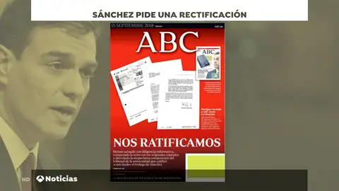 Pedro Sánchez no descarta iniciar medidas legales contra los medios que le acusaron de plagio Pedro Sánchez no descarta iniciar medidas legales contra los medios que le acusaron de plagio