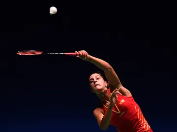 Carolina Marín golpea el volante Carolina Marín golpea el volante