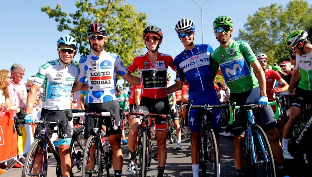 Miguel Ángel López, Tomás De Gent, Simon Yates, Enric Mas y Alejandro Valverde
