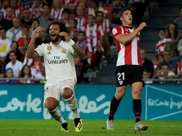 Marcelo se lamenta durante el partido contra el Athletic Marcelo se lamenta durante el partido contra el Athletic