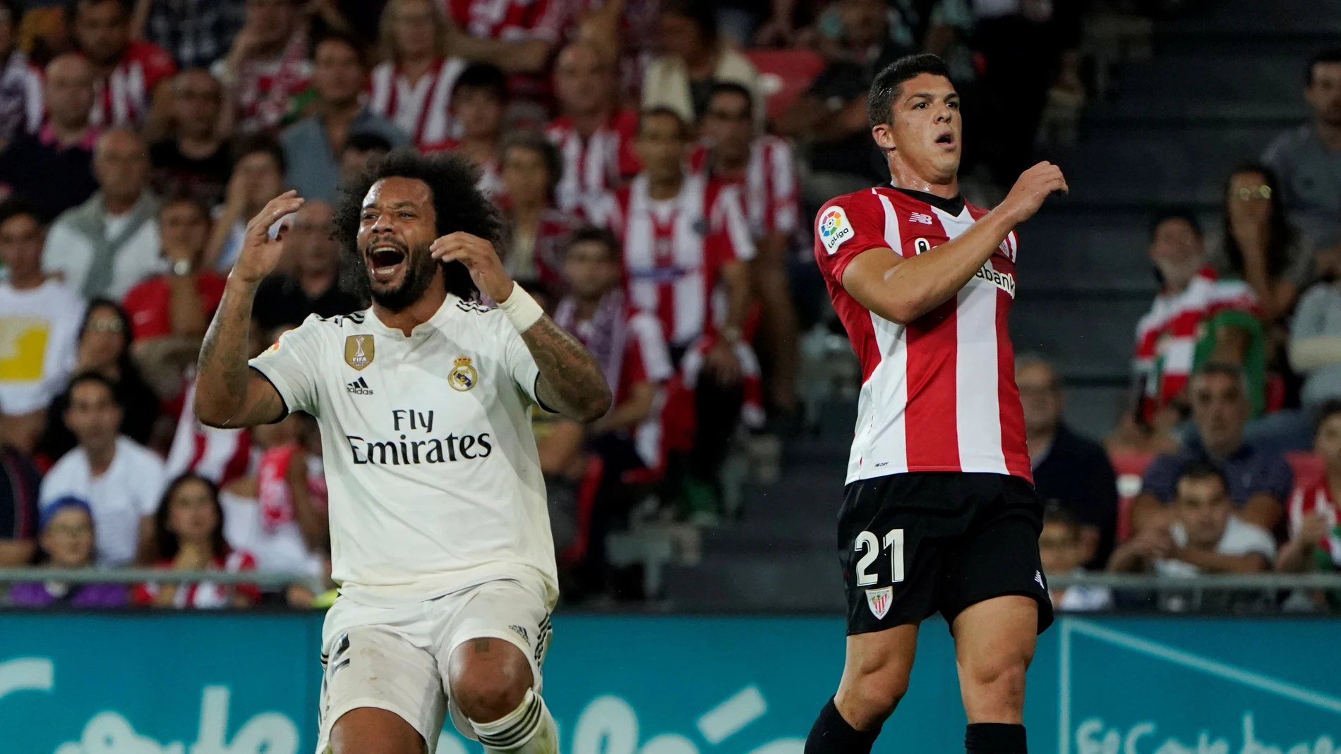 Marcelo se lamenta durante el partido contra el Athletic Marcelo se lamenta durante el partido contra el Athletic