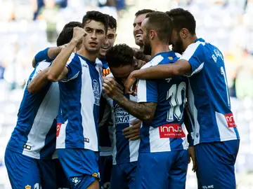 El Espanyol celebra un gol El Espanyol celebra un gol